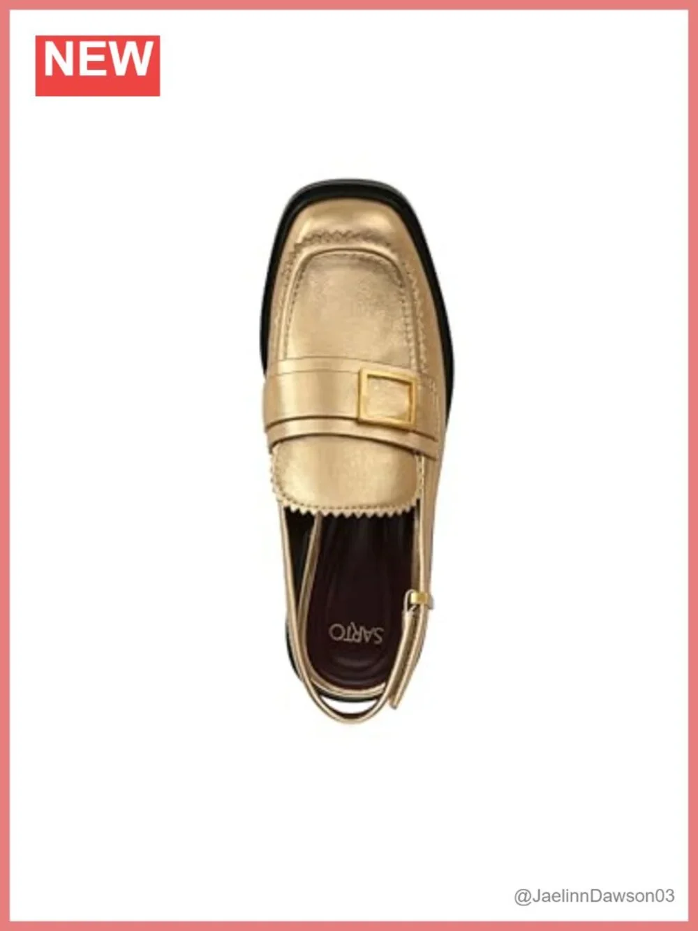 Women's Slingback Loafers with Square Toe and Block Heel